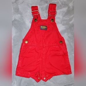 Vintage Oshkosh b'gosh red overall shorts romper size 18 month